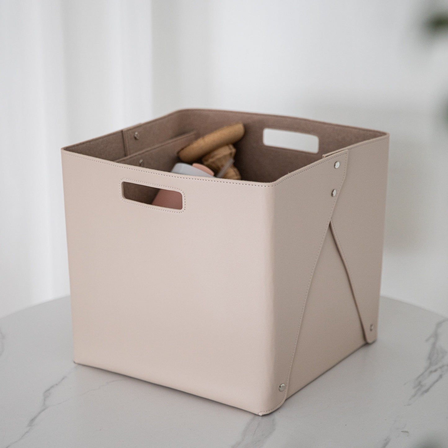 Set of Felt-lined Storage Basket for Cube Organizer