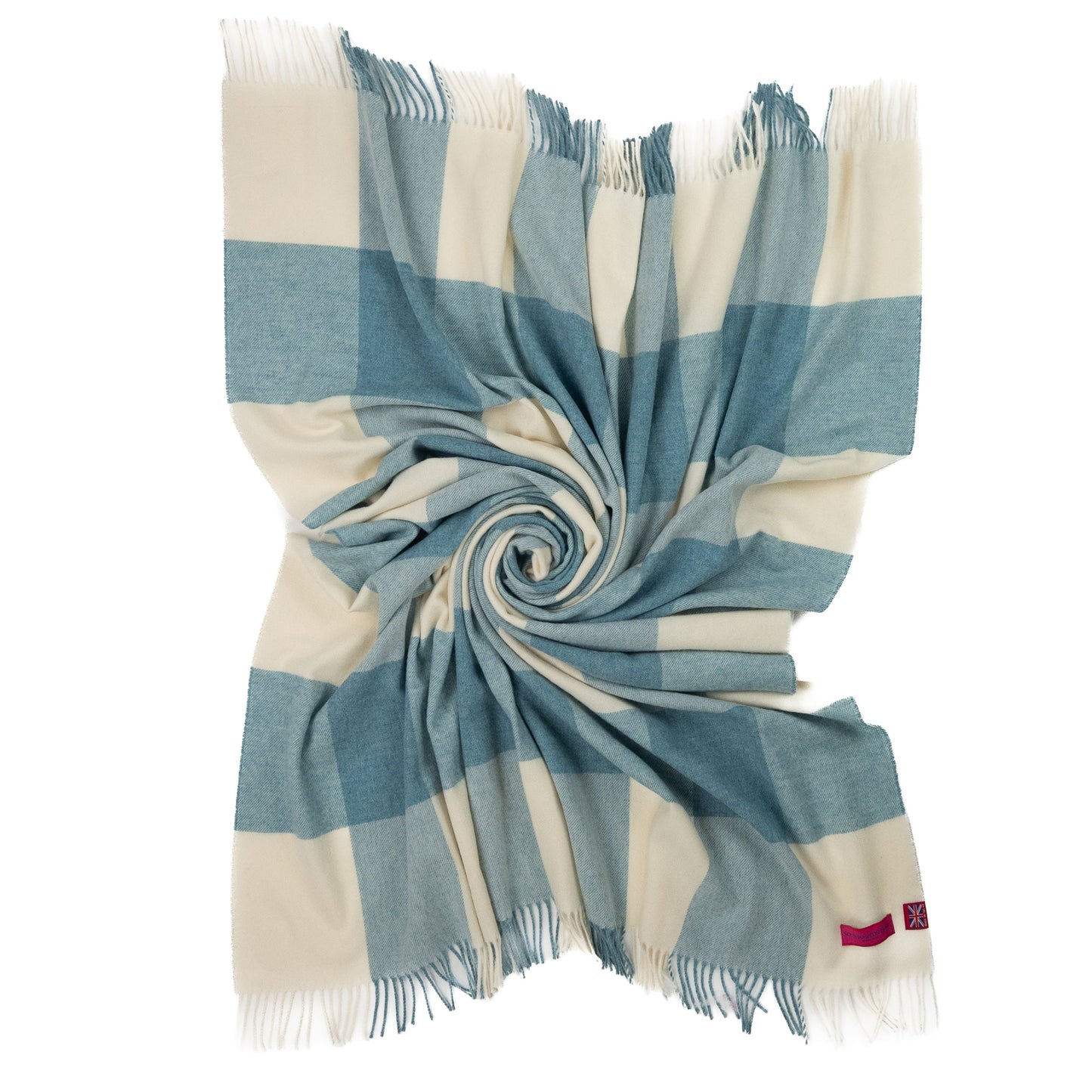 Southampton Home Merino Wool Throw – Block Sky