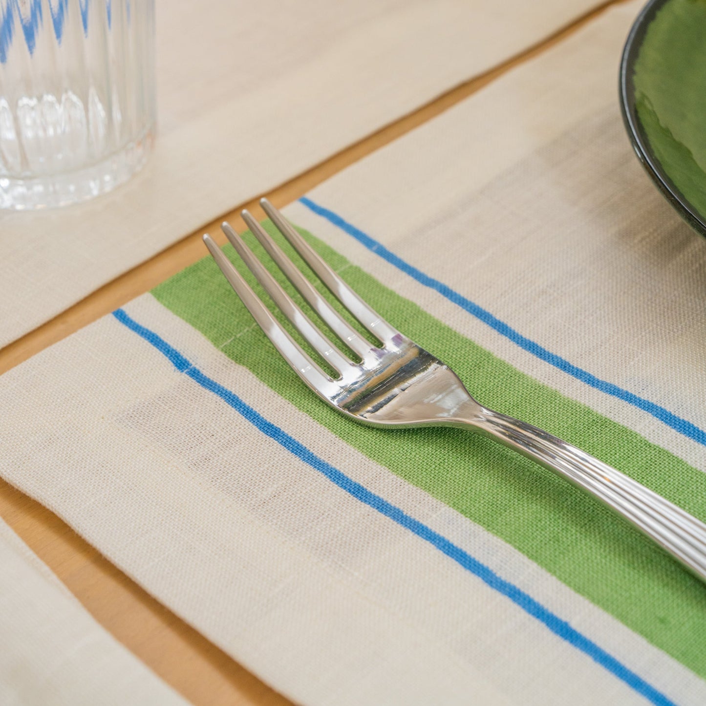 Leher Linen Placemats - Green (Set of 2)