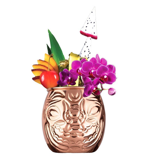 Happy/Sad Copper Barrel Tiki Mug