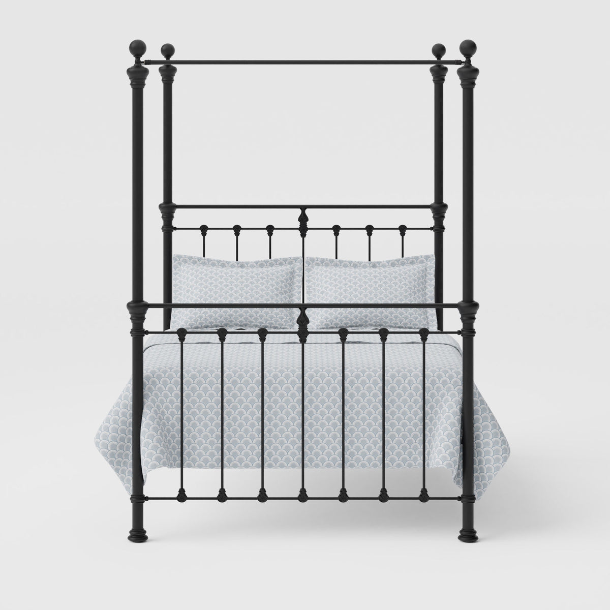 Four Poster Castile Metal Bed Solo Satin Black