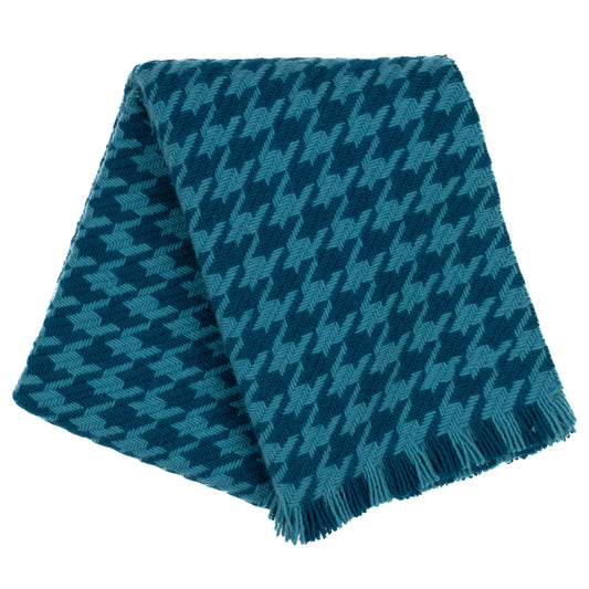 Southampton Home Naturally Weighted Houndstooth Throw ~ Teal ~