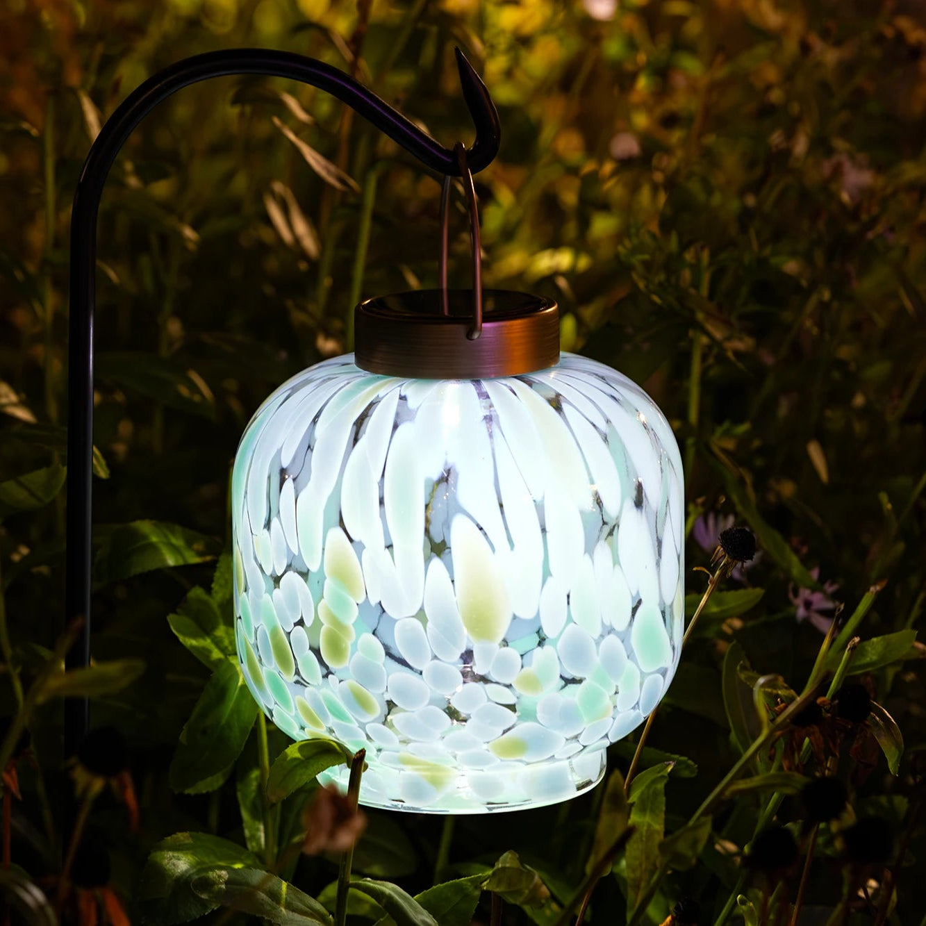 Cabin Solar Lantern 8" Handblown Glass