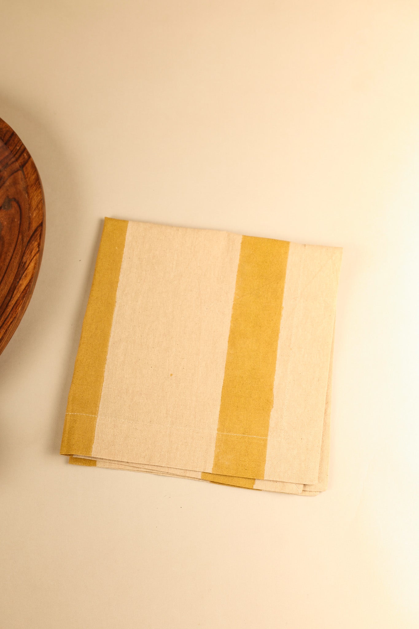 Oh! Stripes (Ochre) Block Print Napkins, Set of 4