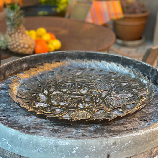 16" Metal Fruit Bowl, Angel Design, Home Decor