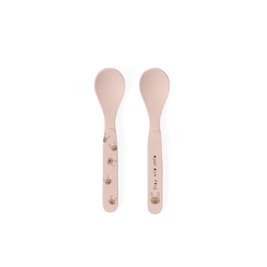 Rabbit Bamboo Spoon Set - Rose