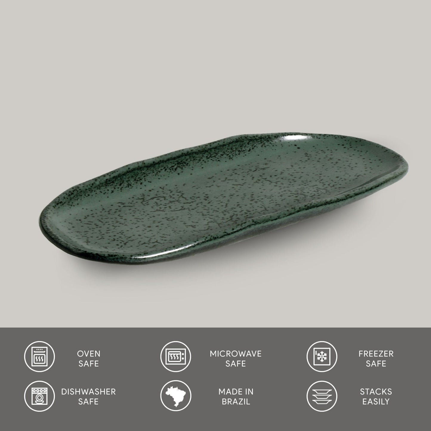 Shallow Organic Oval Platter Mini Set of 4