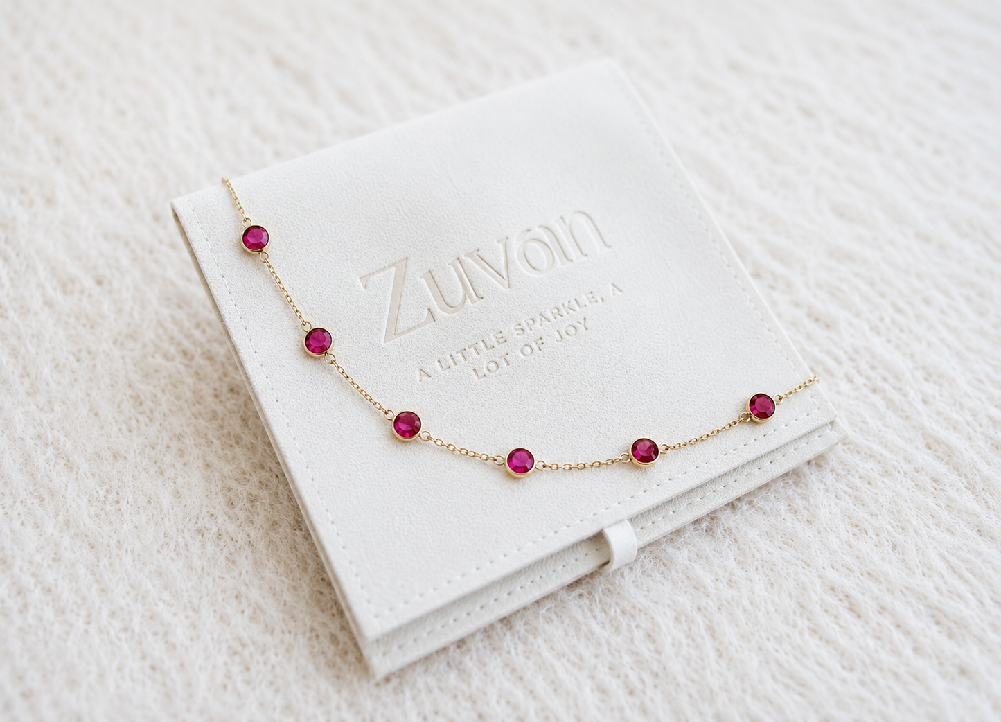 July Birthstone Bracelet:  Ruby