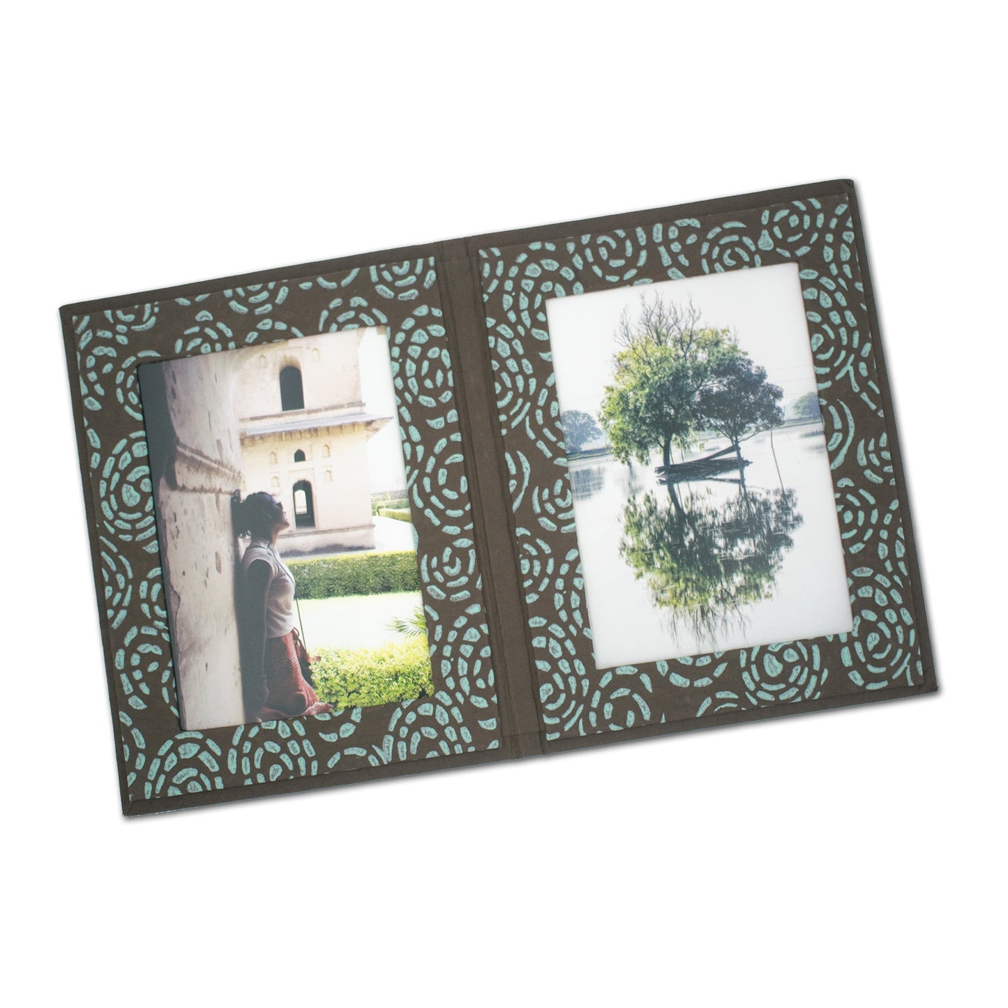 Double Photo Frames | Handmade | Upcycled Tree-Free Paper | Fair Trade | Set of 5