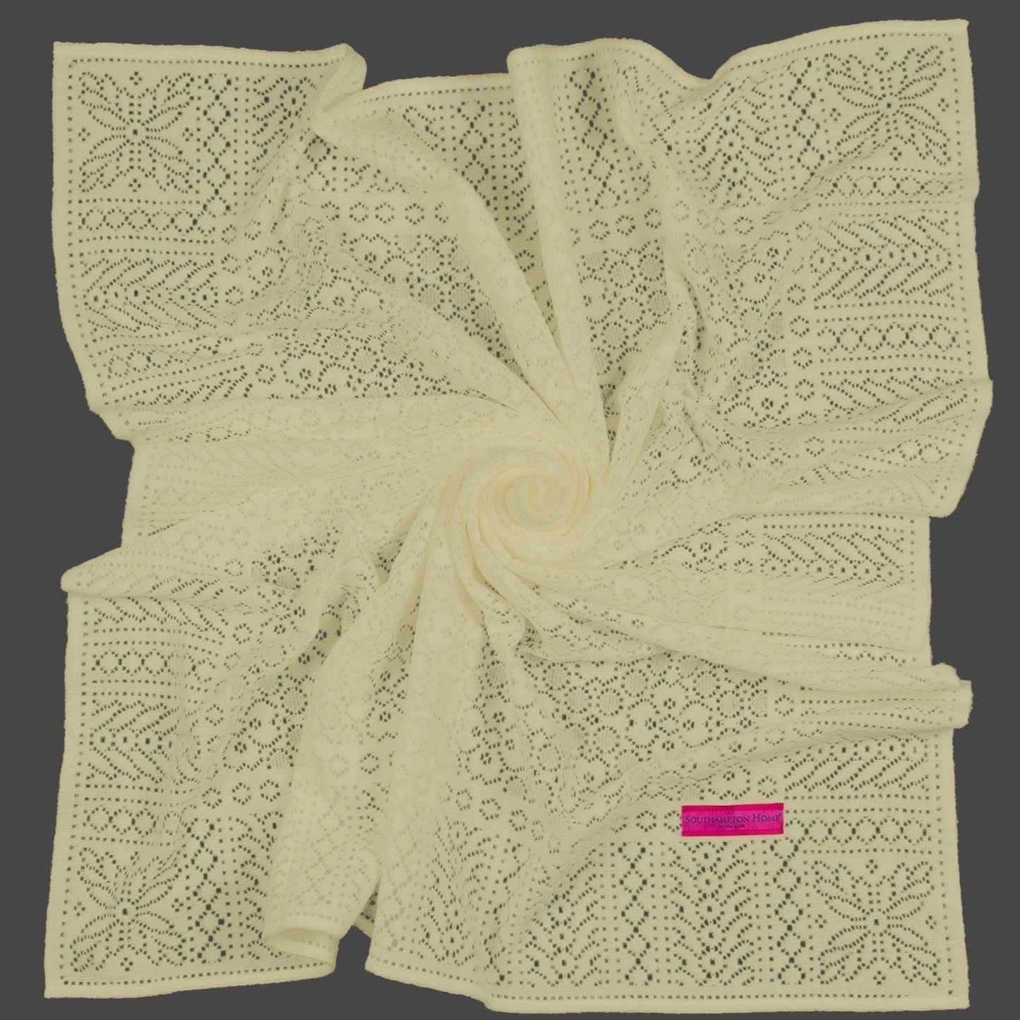 Southampton Home Lace Weave Baby Shawl - Yellow