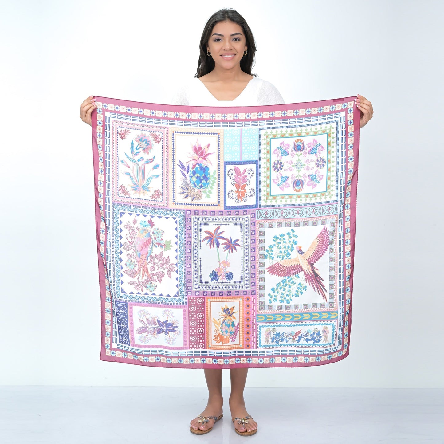 Pine Flamingo Scarf - Maroon