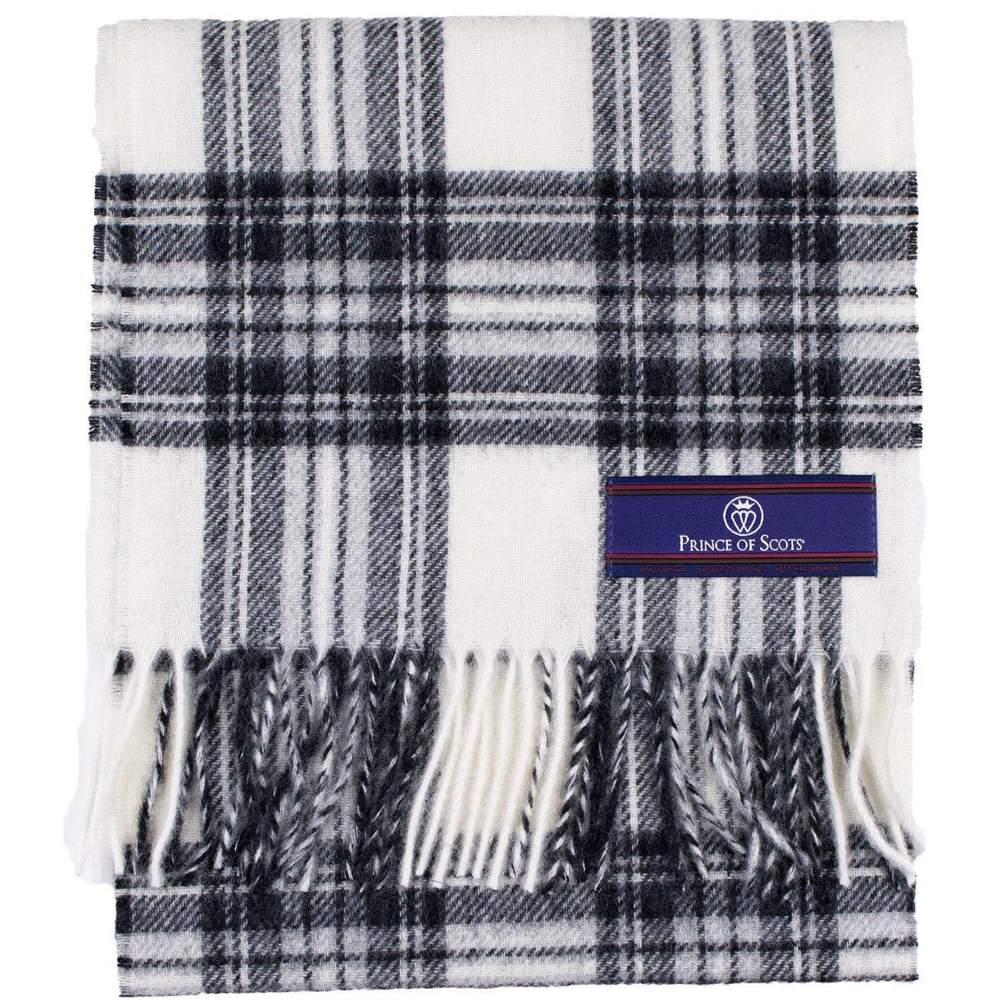 Merino Lambswool Tartan Scarf - Dress Grey Stewart