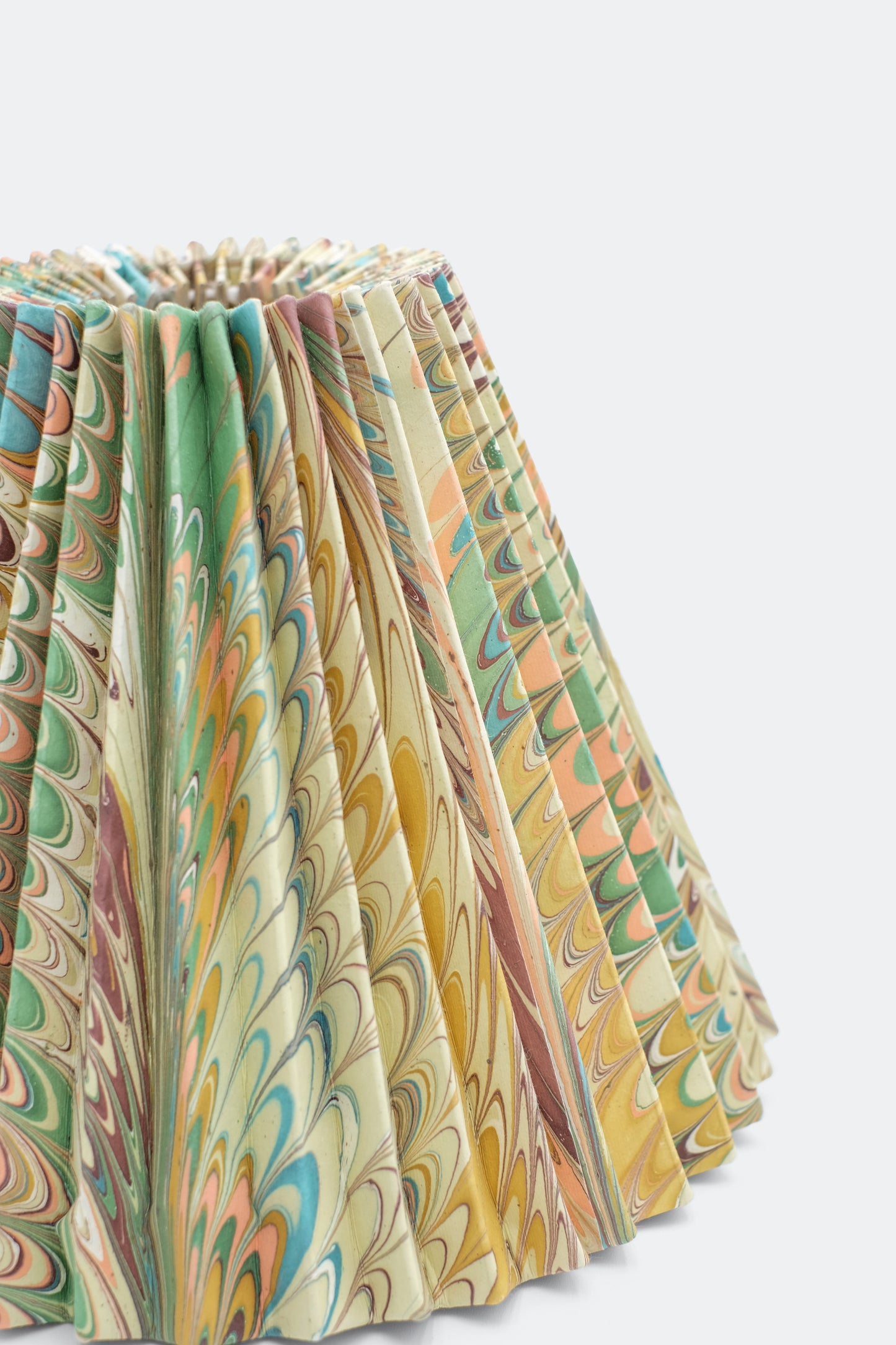 10" Pleated Empire Lampshade —  Hand-Marbled