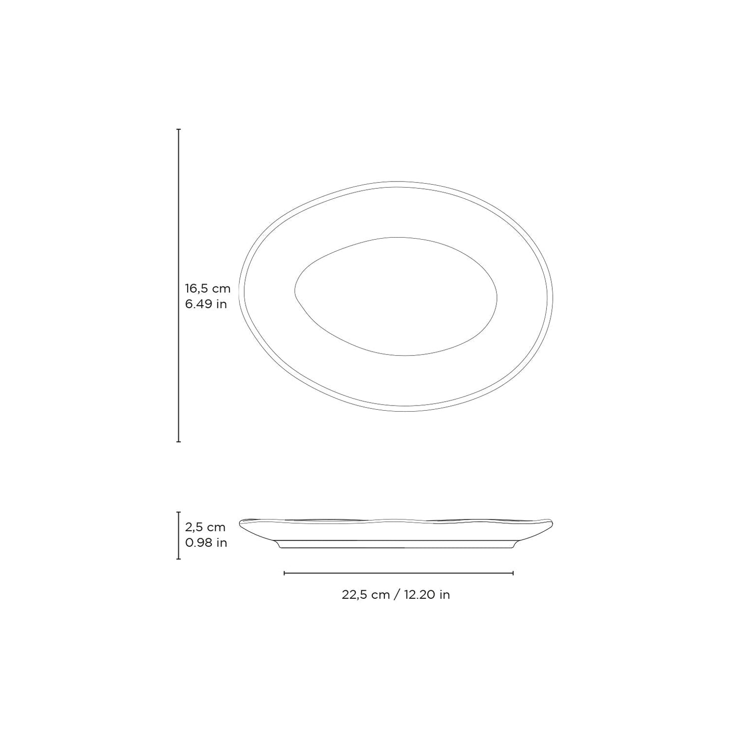Oval Dessert Plate Set of 6
