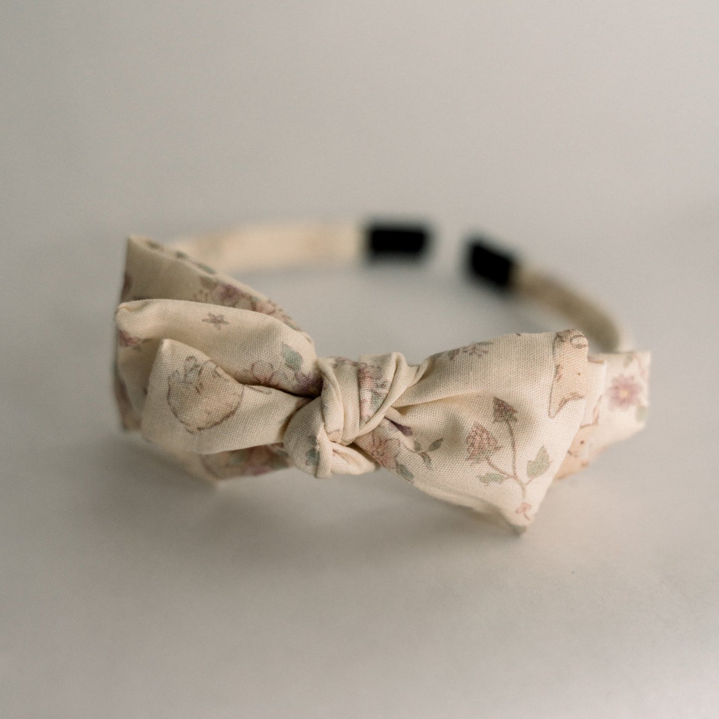 Three Little Bows Headband- Woodland Bunny