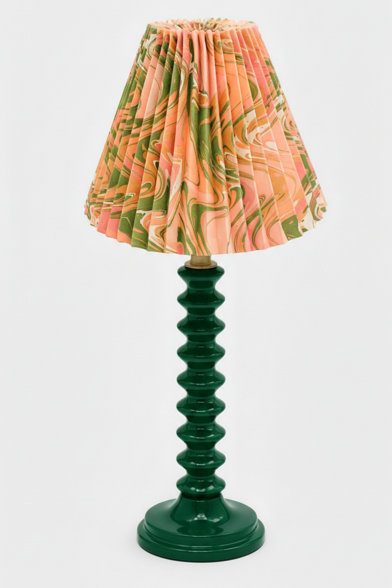 10" Pleated Empire Lampshade —  Hand-Marbled