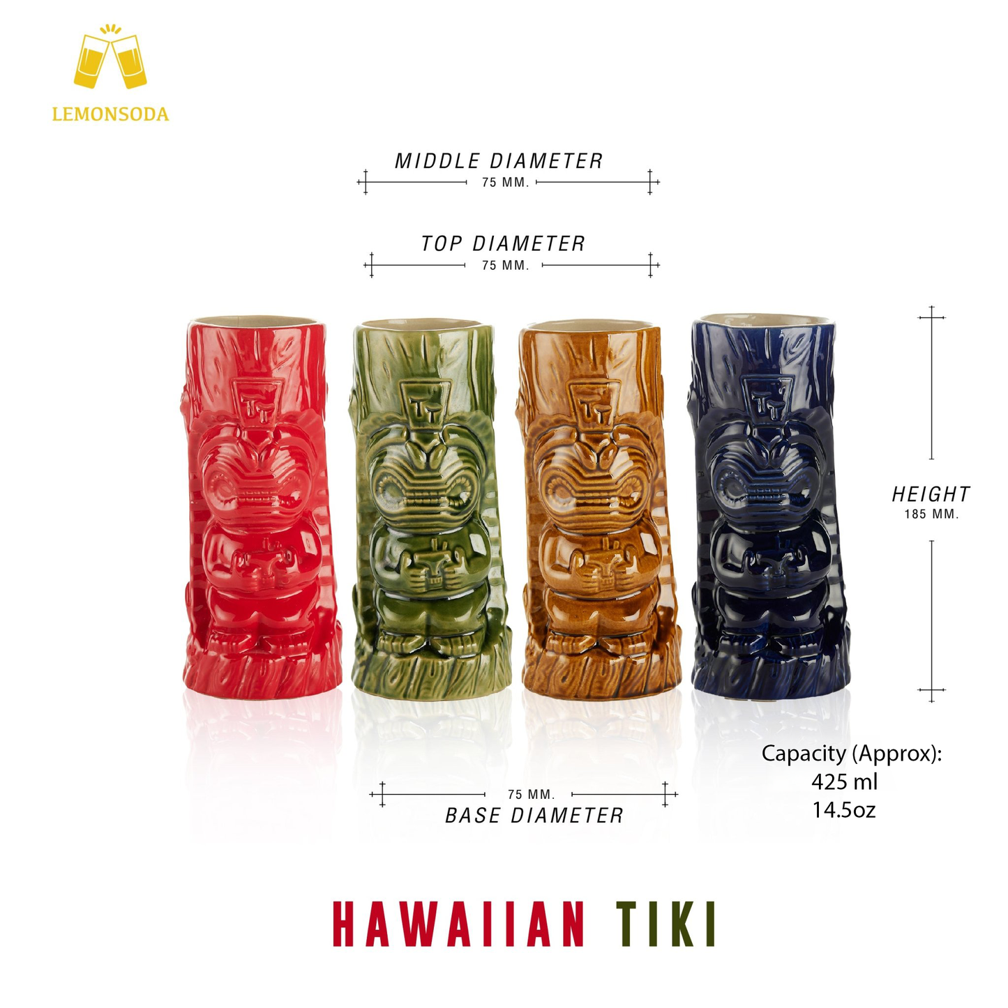 Ceramic Hawaiian Tiki Mugs