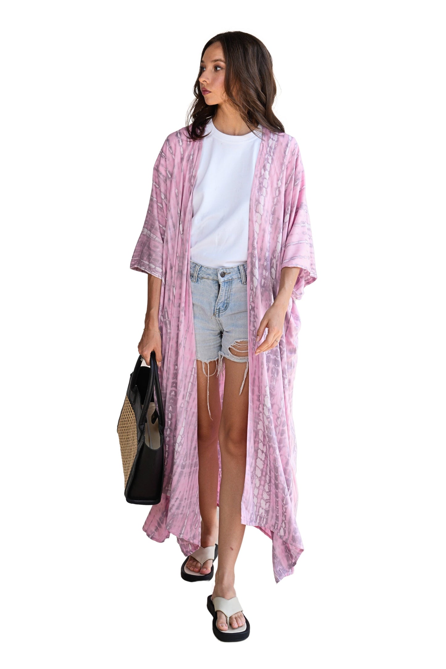 Sara Hand Dyed Kimono in Pink