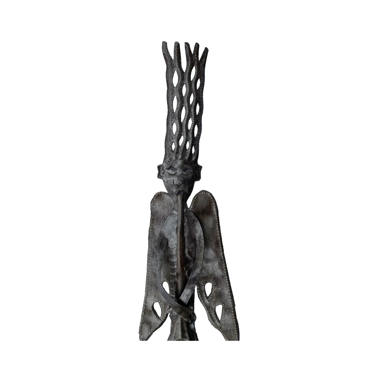 Handcrafted Haitian Metal Art, Tall Narrow Whimsical
