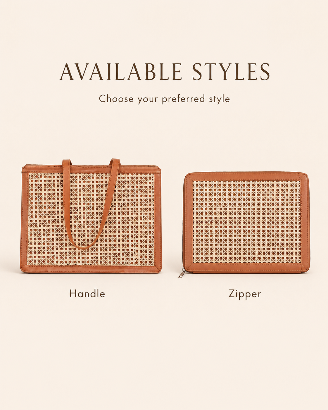 Raja Leather and Cane Laptop Bags