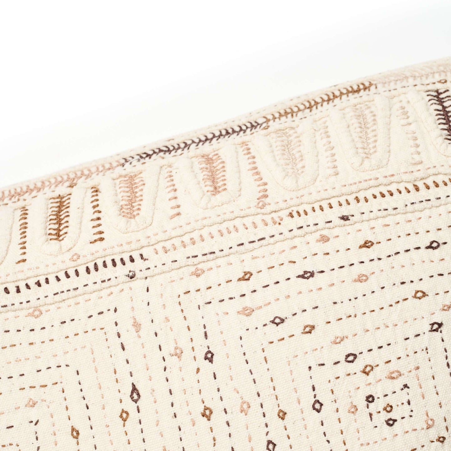 Maze Handwoven Hand Embroidered Organic Cotton Pillow