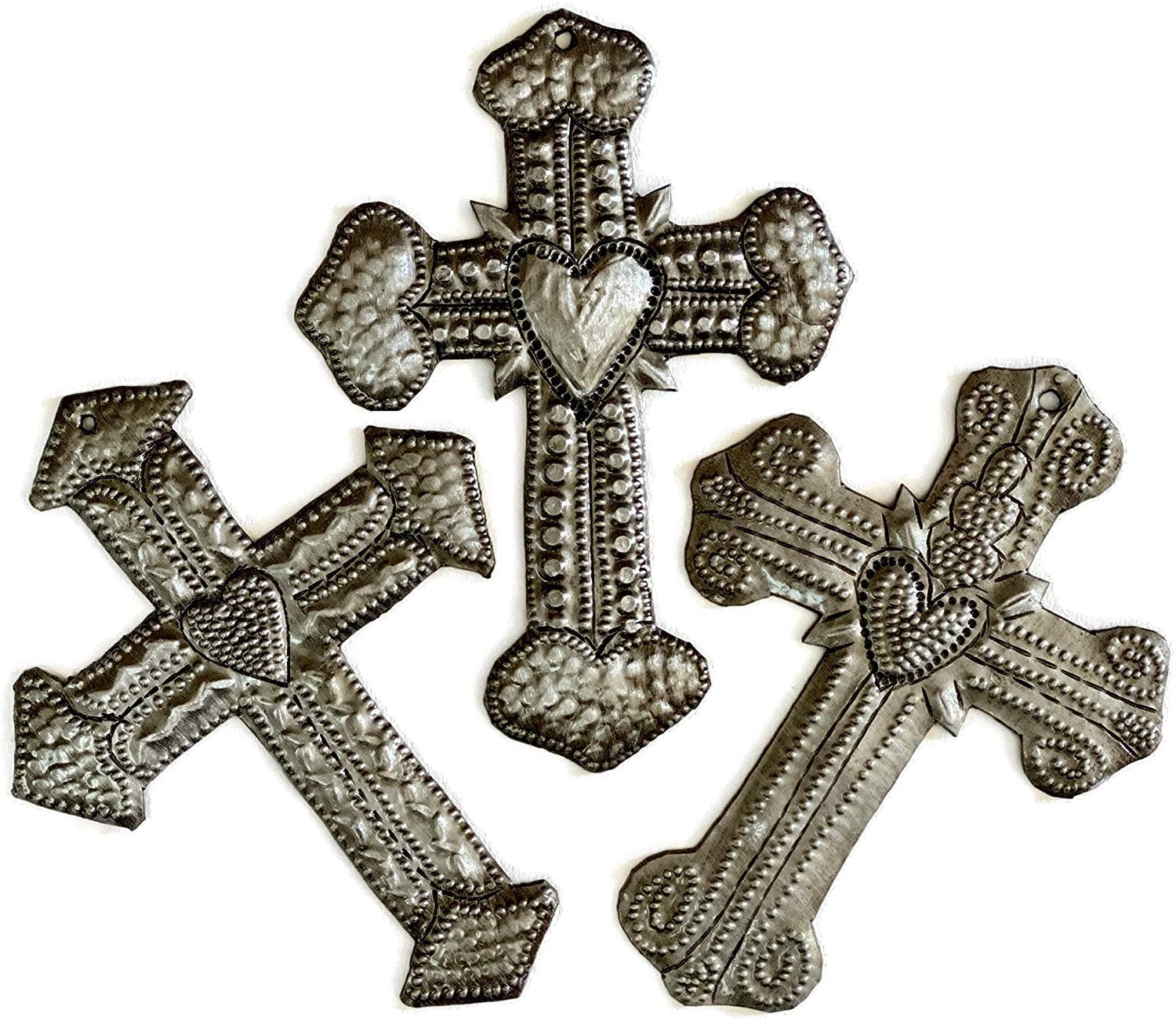 3" x 4.25" Small Milagro Cross $3.40 ea. Set/3  Heart Design