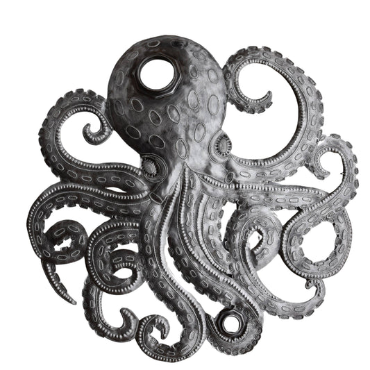 Upcycled Drum Octopus Sea Wall Hanging Art, Nautical Theme