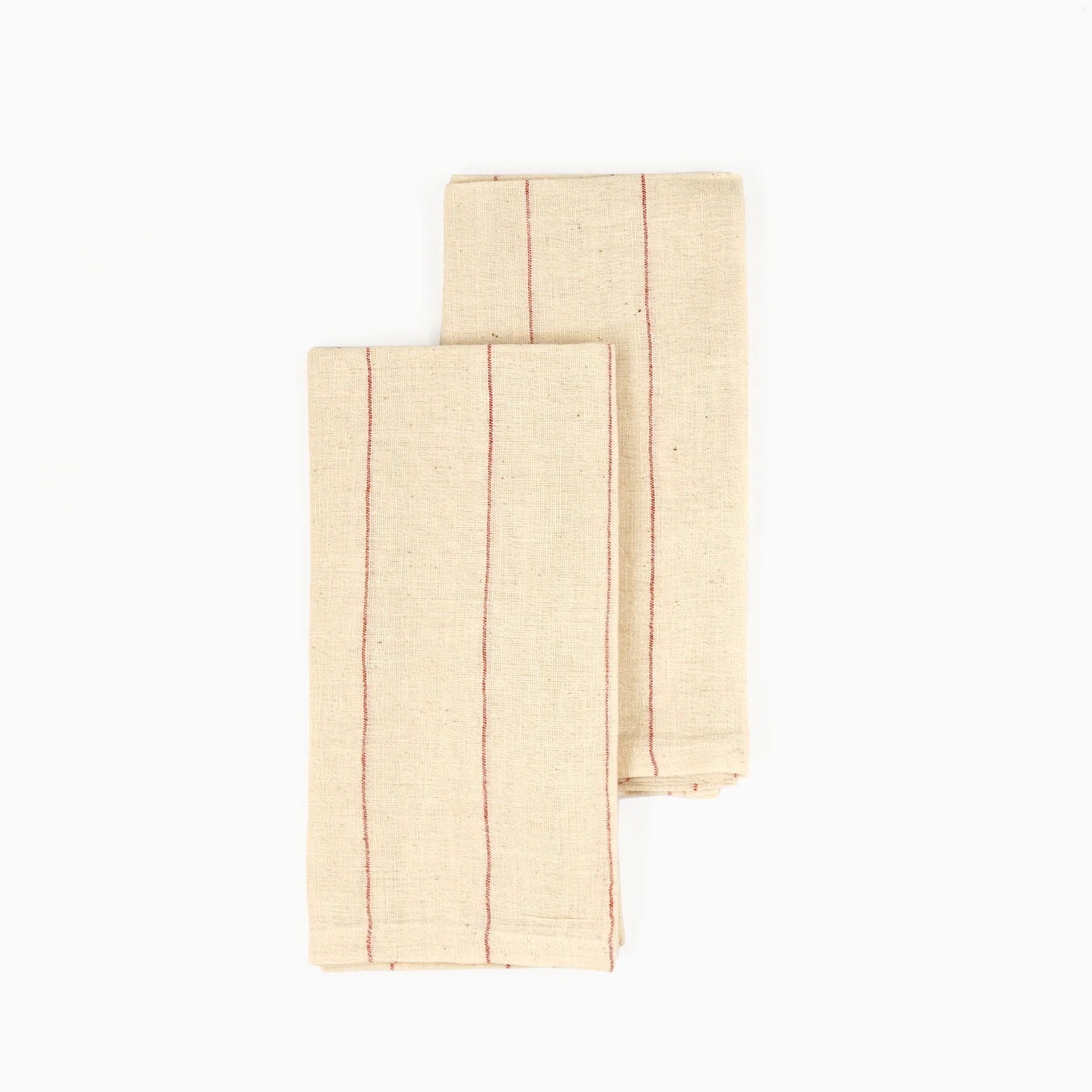 Handwoven Organic Cotton Napkins, Set of 2 | 20" × 20" | Fair Trade | Believe