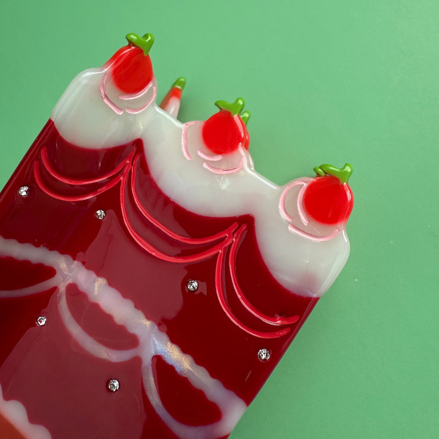 Quinceanera Dark Cherry Cake Hair Claw