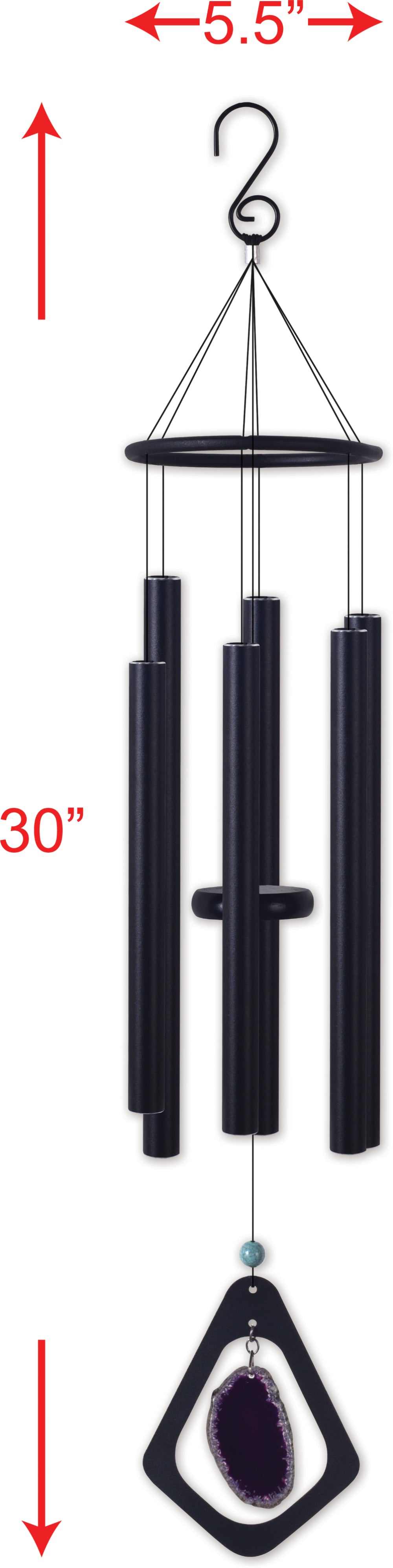 30in. Purple Agate Wind Chime