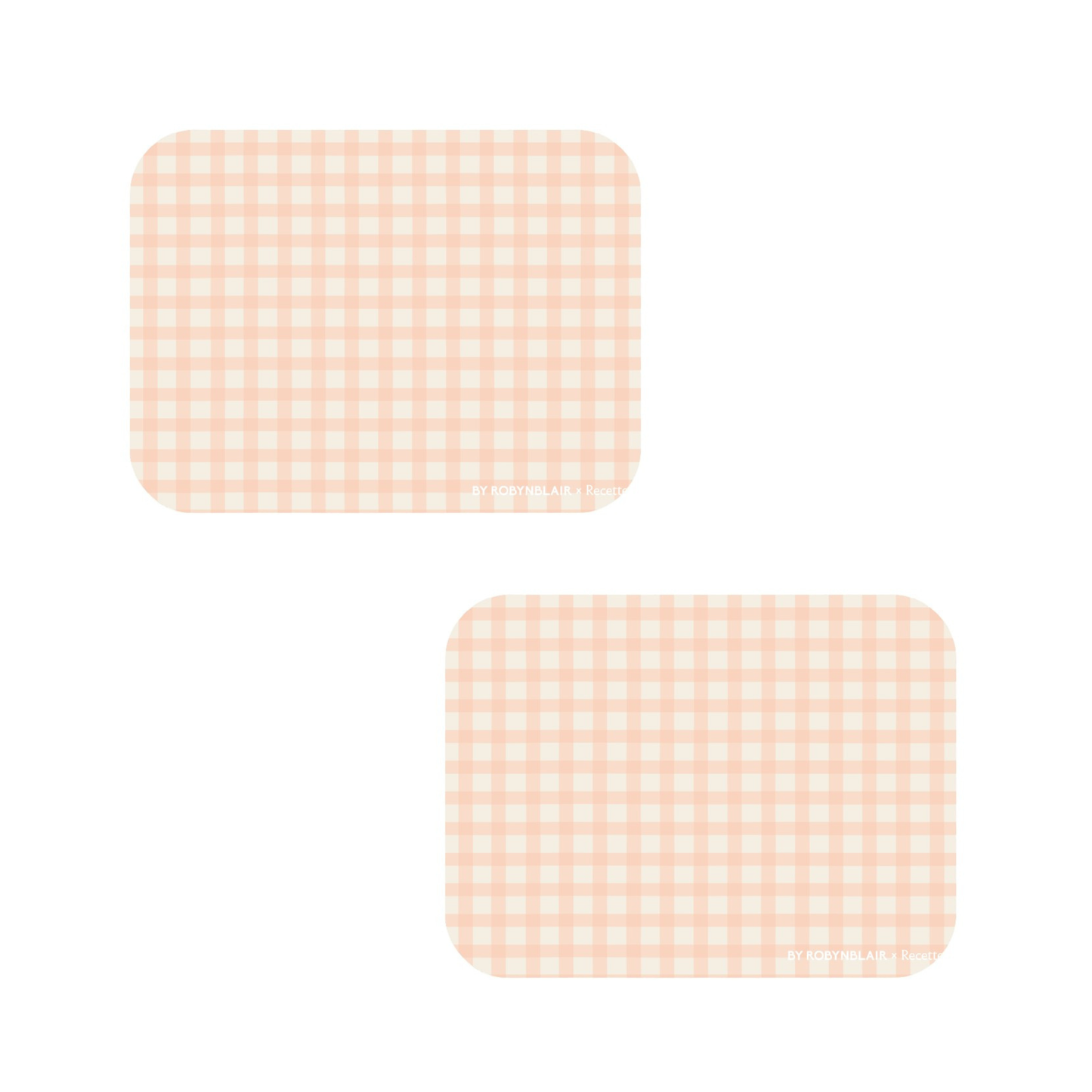 2 Placemats | Coral Gingham |  by robynblair x Recette