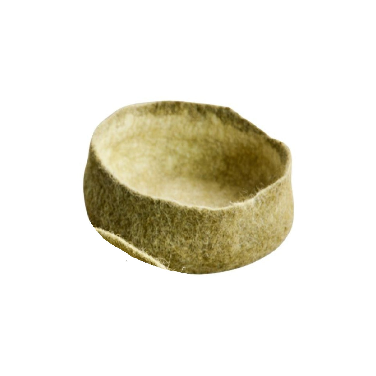Olive Green Hand-Felted Wool Nesting Bowls