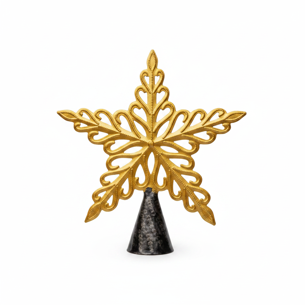 Gold Blooming Star Tree Topper