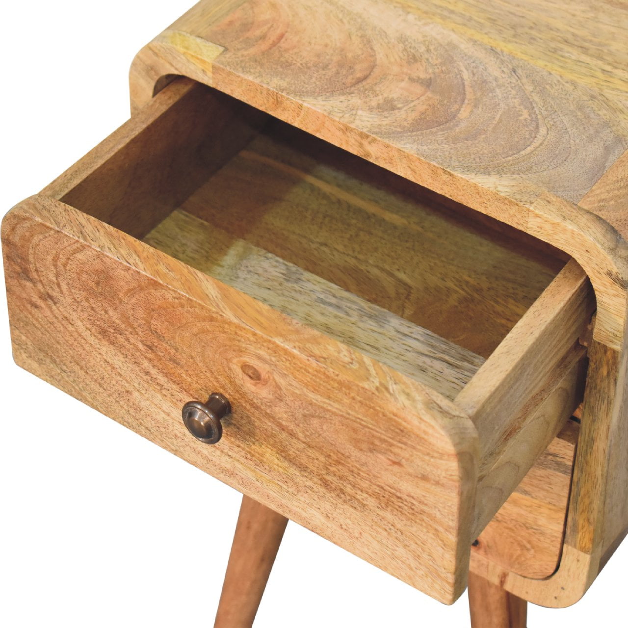 Solid Wood Mini Curved Nightstand