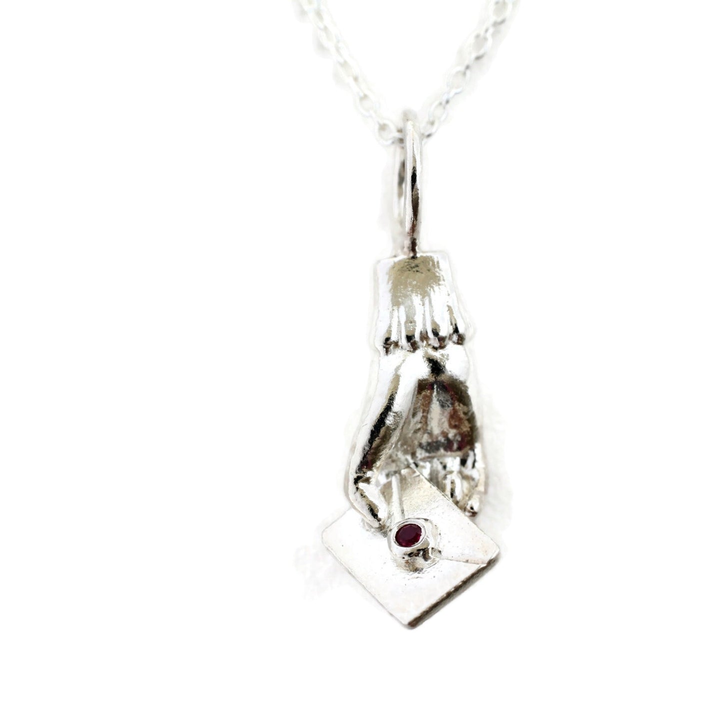 Sterling silver love letter necklace