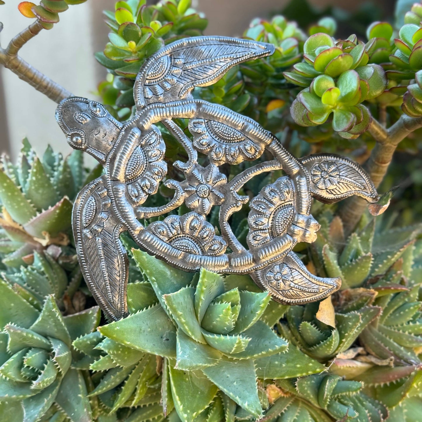 Haitian Metal Sea Turtle Wall Art 8” Recycled Steel