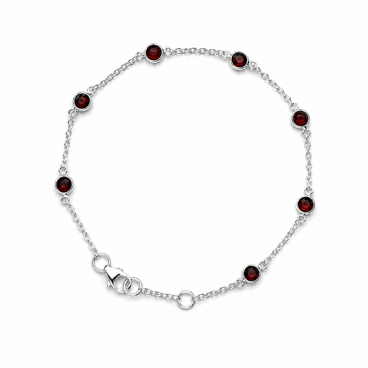 January Birthstone Bracelet — Garnet