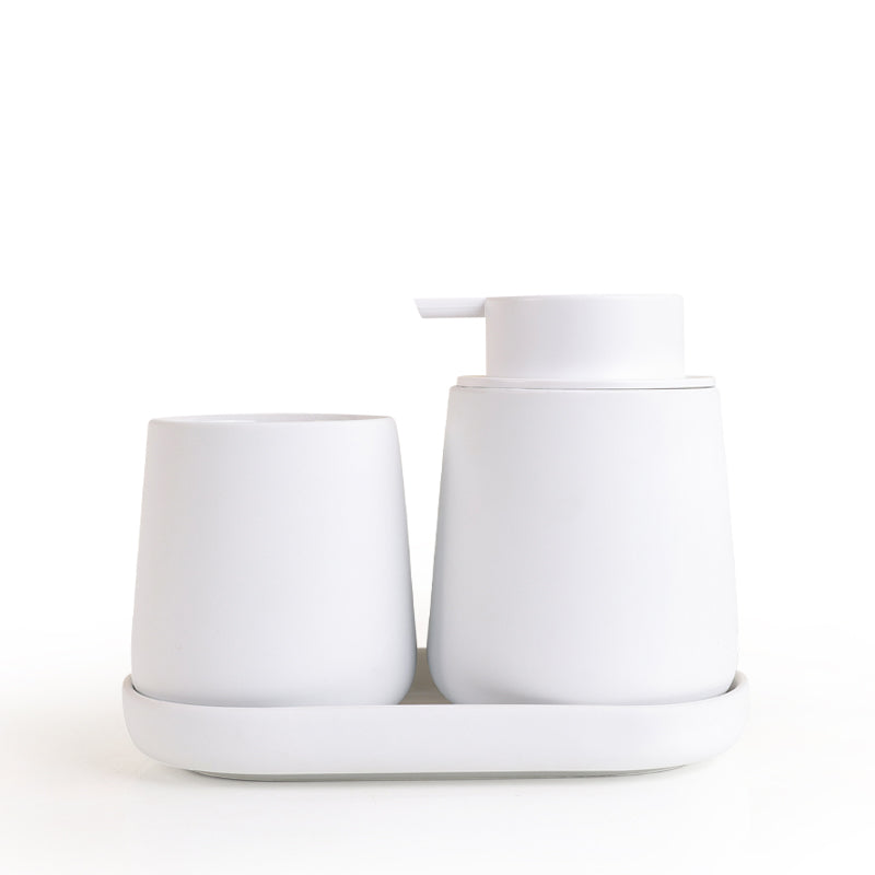 Rubber Paint Foaming Bathroom Accessories Set Sustainable Ceramic