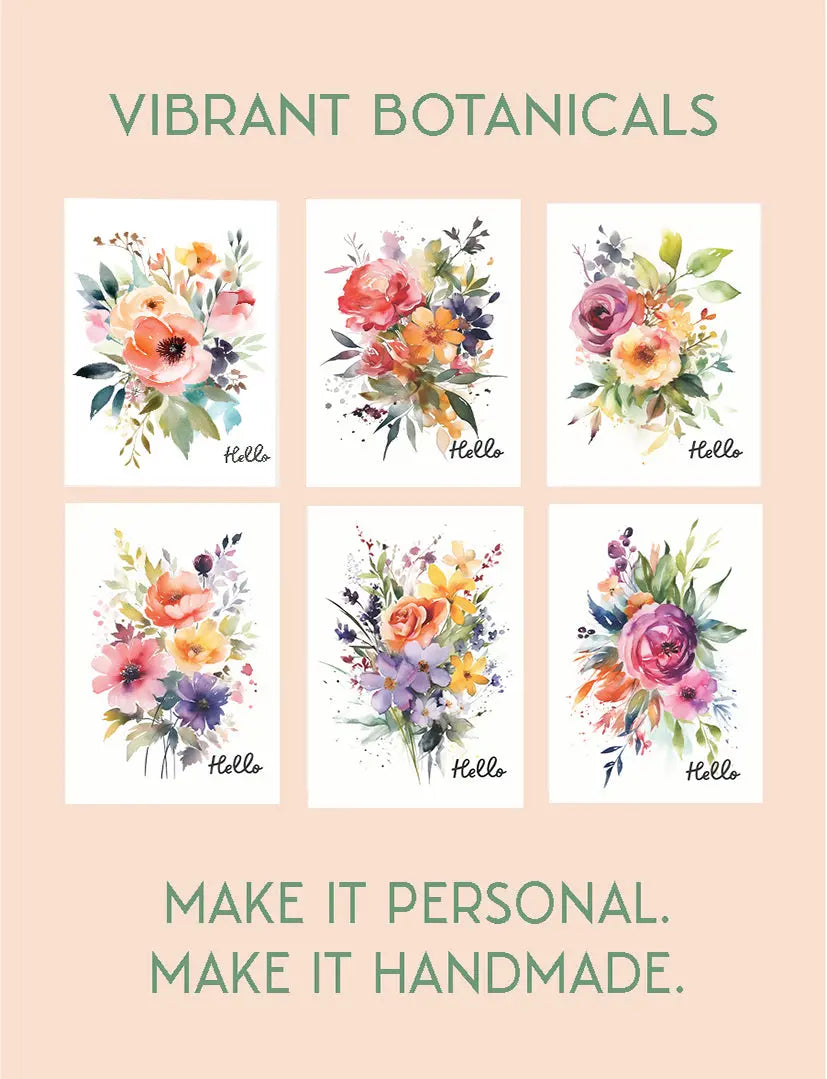 All-in-One Watercolor Art Prints + Postcards: Vibrant Botanicals