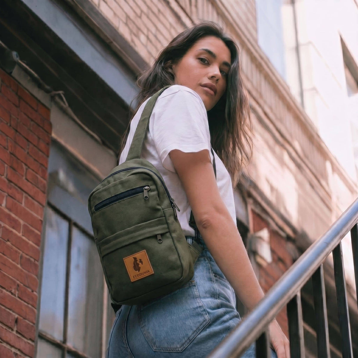 Canvas Crossbody Sling Bag for Men | Umoja Large Sling Bag for Women