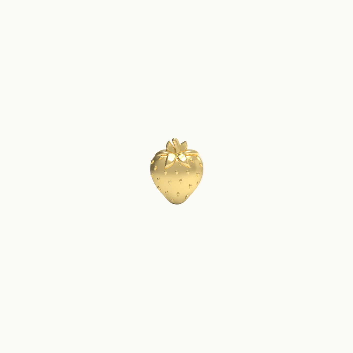 14K Yellow Gold Strawberry Stud