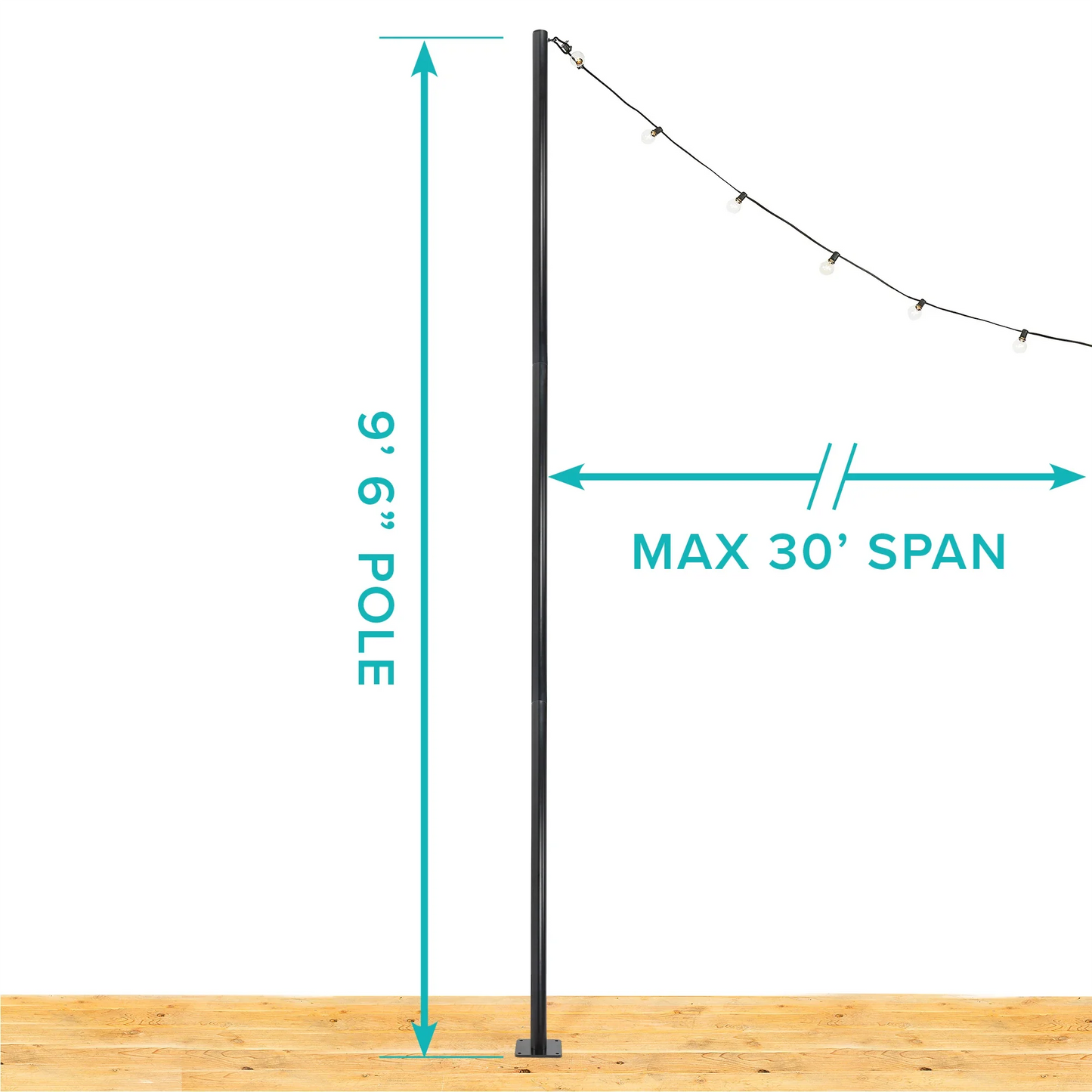 String Light Pole Stand with Mounting Plate