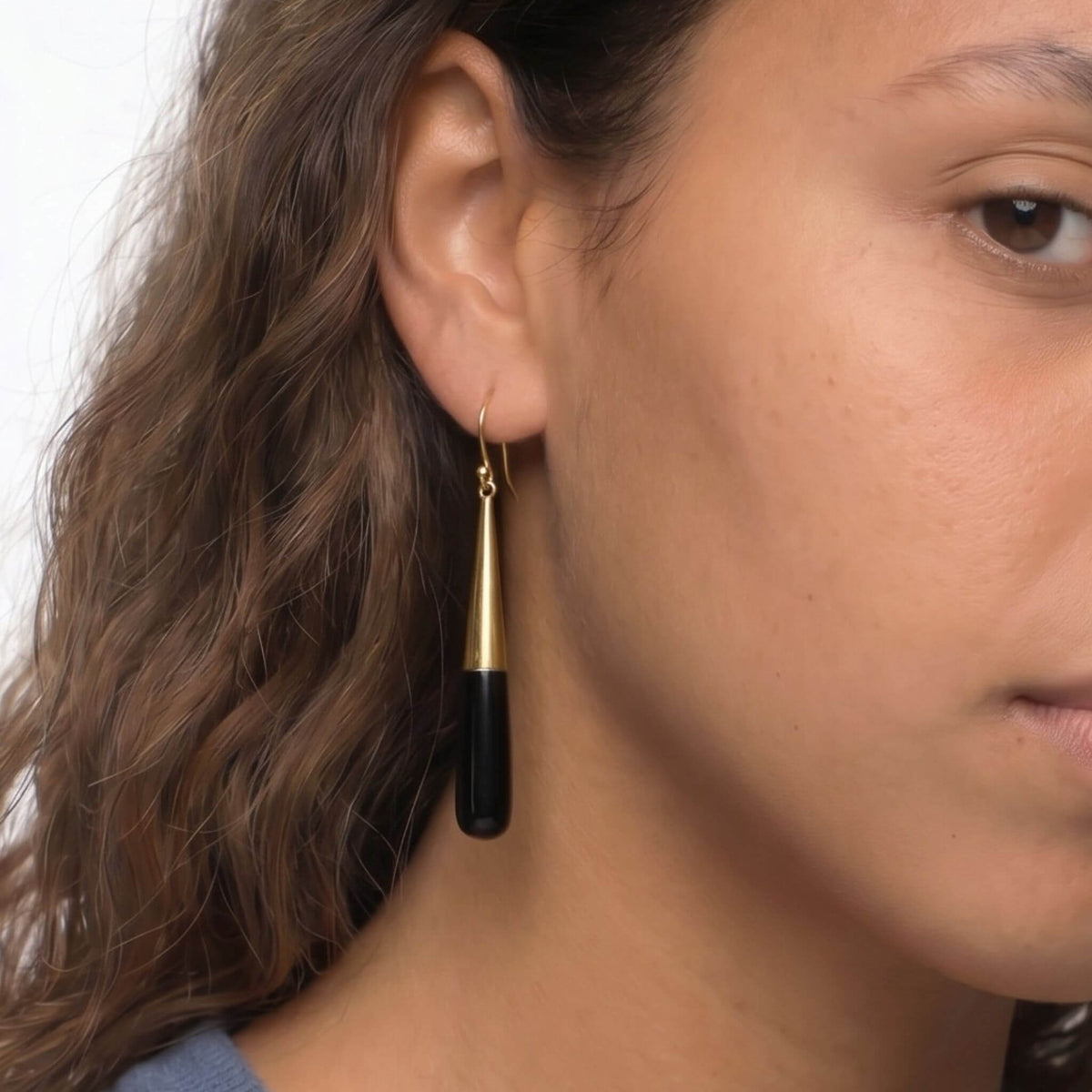 Brass & Horn Teardrop Earrings | Guru Everyday Dangles