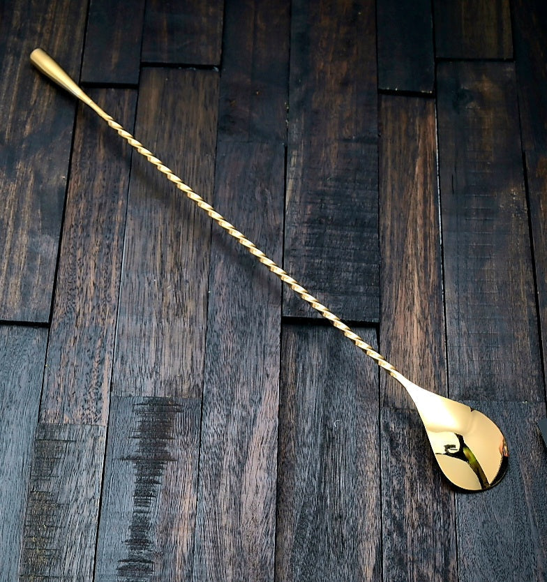 24K Gold Plate Tear Drop Bar Spoon (Premium Gift Box)