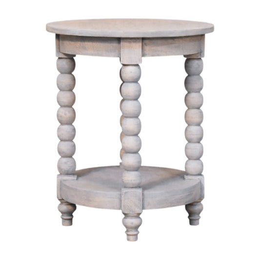 Solid Wood Ellsworth Round Side Table in Acid Wash