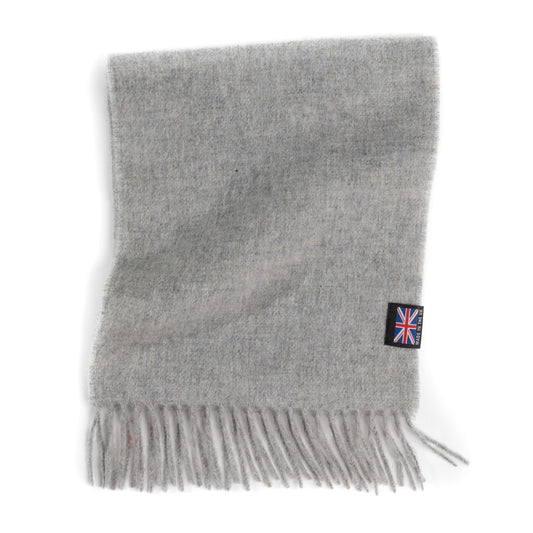 Prince of Scots Fringed Merino Wool Scarf (Silver)
