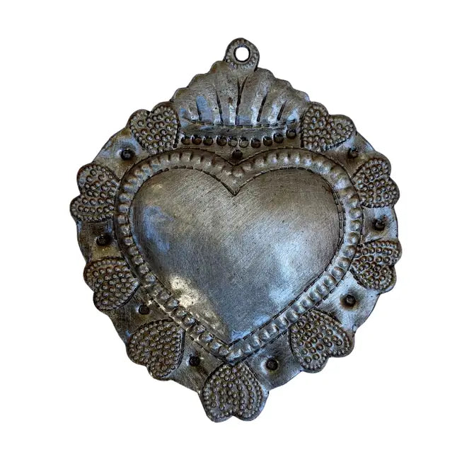 Sacred Heart, Recycled Metal, Religious Folk Art 3
