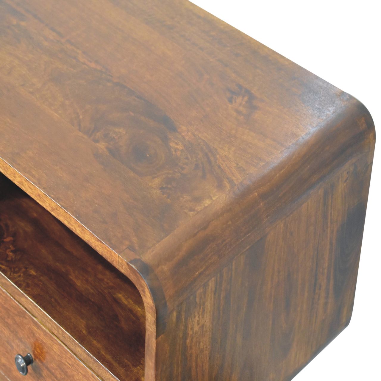 Solid Wood Triple Curved Chestnut Console Table