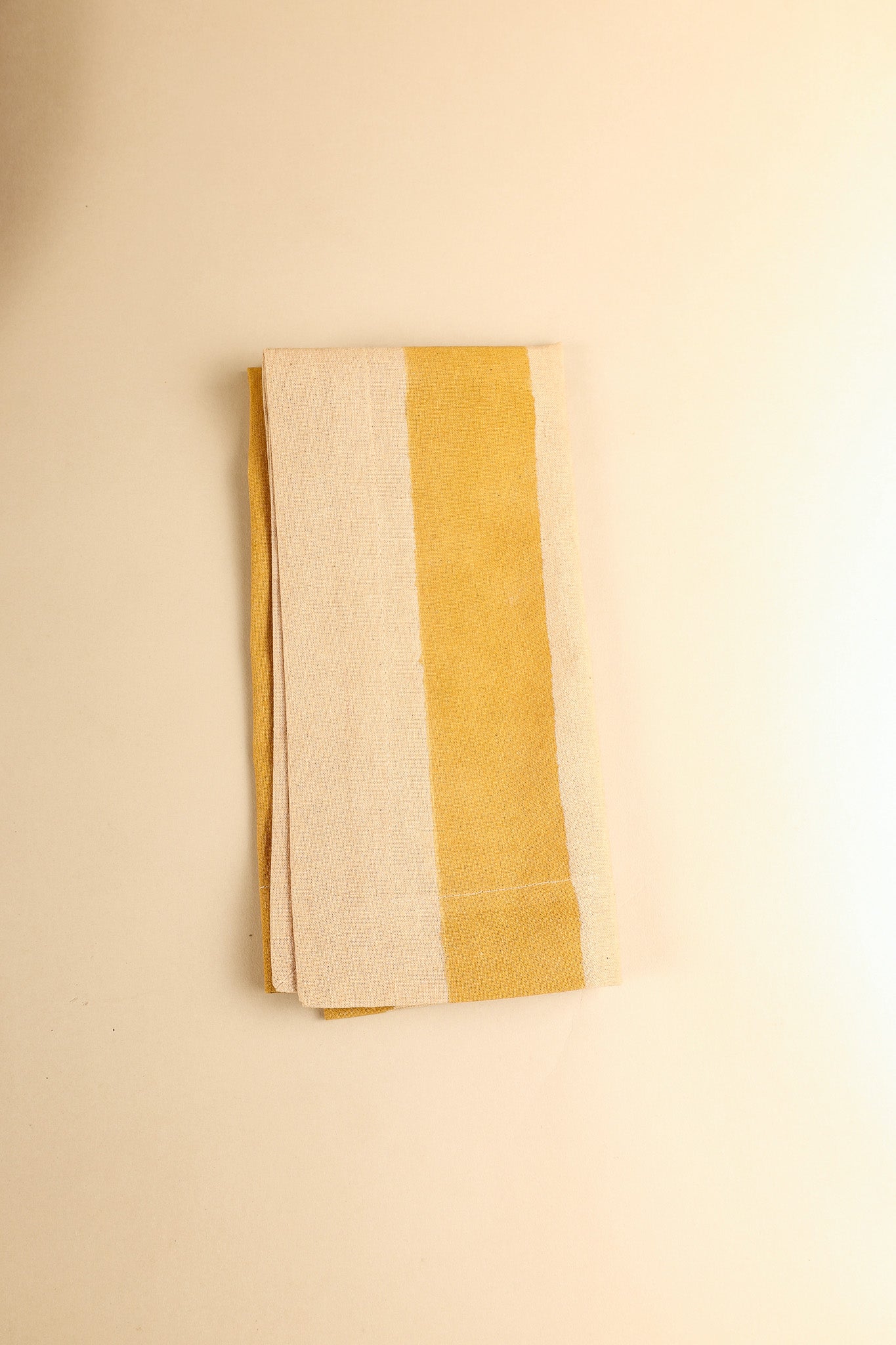 Oh! Stripes (Ochre) Block Print Napkins, Set of 4