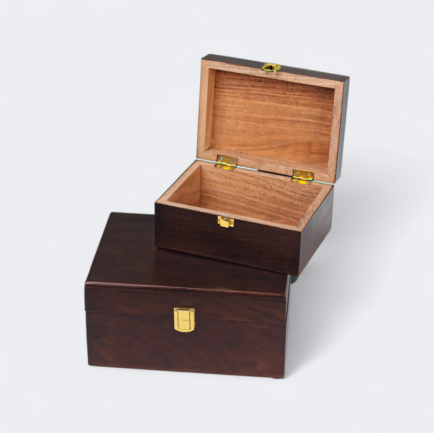 S/2 Handcrafted Acacia Urban Walnut Box Set Gift Box